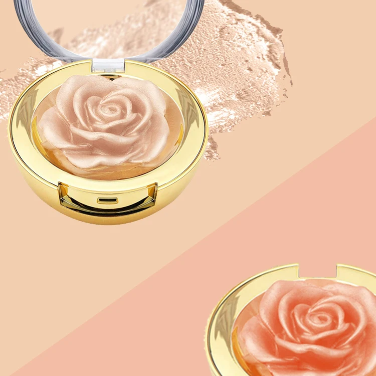 Розовый Алмазный хайлайтер, румяна, пудра, Золотая блестящая палитра, контур для лица, мерцающий осветлитель, Хайлайтер для макияжа