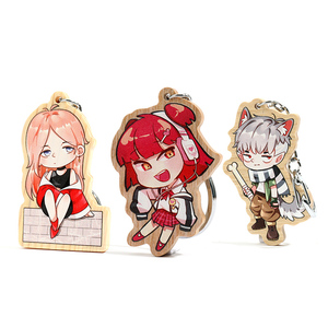 Vograce Custom CMYK Printing Anime Cartoon Blank Nature Wooden Keychain