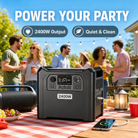 Station d'alimentation portable MPPT 2400W 2304Wh LiFePO4, générateur solaire à onde sinusoïdale pure, contrôle par application WiFi