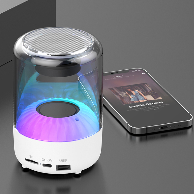 2023 Professional BT Speaker Surround Stereo Music LED Colorful Transparent Bass for Speaker New Generation Speaker