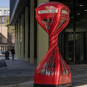 Sculpture de cabine téléphonique déformée de rue commerciale artisanat en résine <span class=keywords><strong>création</strong></span> d'<span class=keywords><strong>art</strong></span> public - Product Image 1