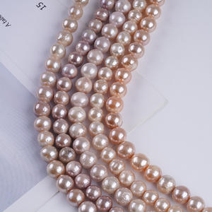 ไข่มุกน้ำจืดธรรมชาติ ขนาด 9-10 มม. แบบสองด้าน เงา รูตรง คละสี สำหรับทำสร้อยคอและกำไล DIY - Product Image 4