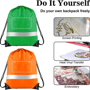 <span class=keywords><strong>Sac</strong></span> en nylon avec cordon <span class=keywords><strong>de</strong></span> dessin personnalisé <span class=keywords><strong>Sac</strong></span> à <span class=keywords><strong>dos</strong></span> à cordon réfléchissant en polyester à emporter portable multicolore en tissu à emporter - Product Image 4