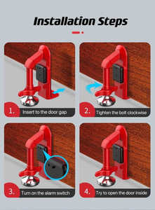 Butée de porte portable antivol robuste avec alarme – Fournisseur de dispositifs de sécurité pour serrures de porte - Product Image 3