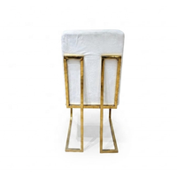 Chaise de salle à manger en acier inoxydable doré de qualité commerciale avec coussin blanc amovible pour hôtels et événements