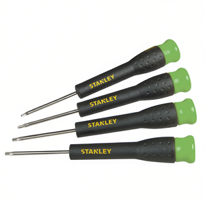 Juego de destornilladores de precisión Stanley de 4 piezas con mango verde para reparación de electrónica - Product Image 2