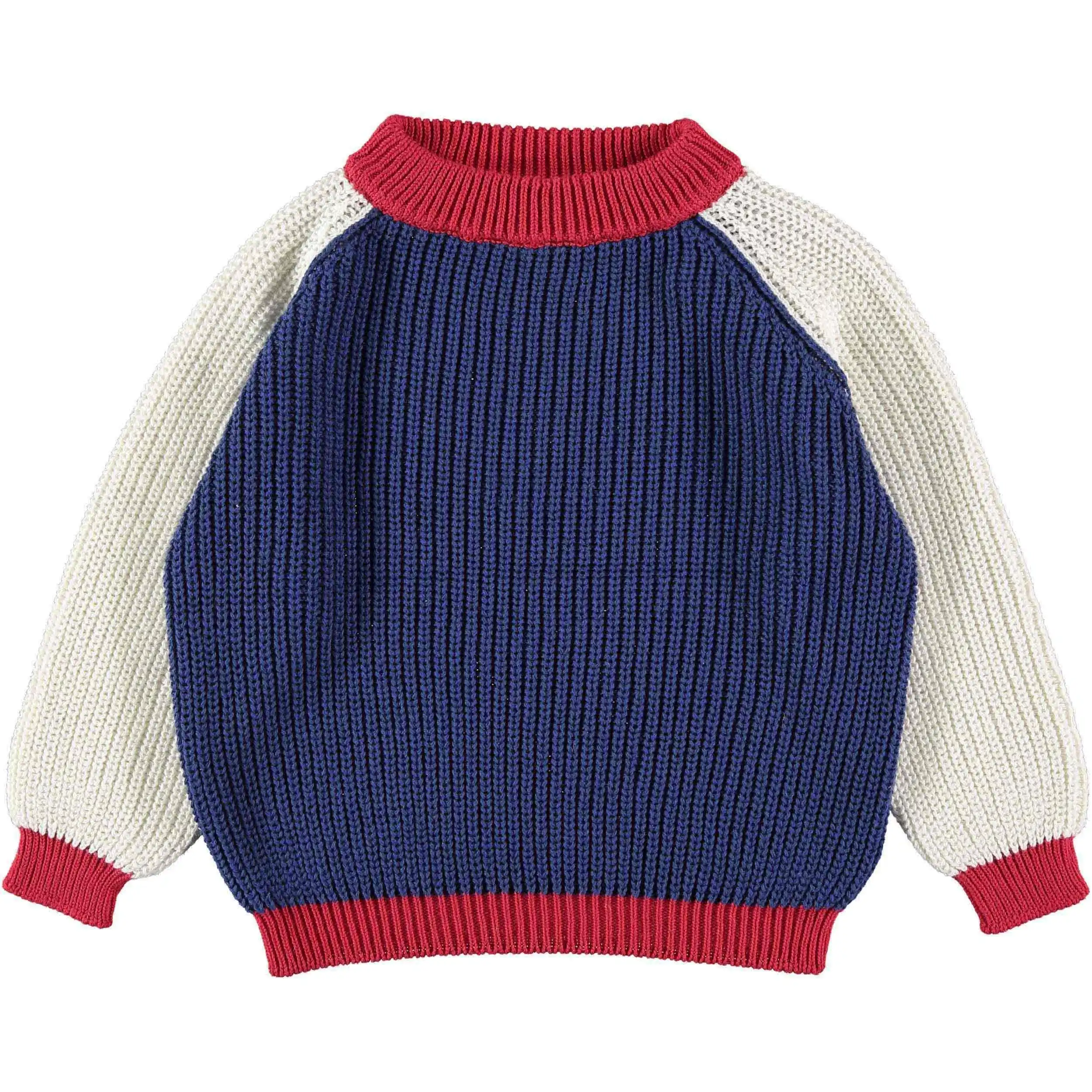 Sweater Rajut Bayi Pullover Kustom untuk Anak-anak Warna Kontras Produsen Sweater Musim Dingin Anak Balita
