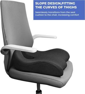 Cojín de Gel y Espuma Viscoelástica <span class=keywords><strong>para</strong></span> Aliviar el Dolor de Coxis, Base Antideslizante con Funda Extraíble <span class=keywords><strong>para</strong></span> Silla de Oficina, Coche, Silla de Ruedas, Negro - Product Image 3