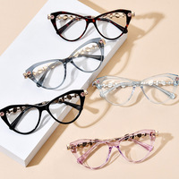 Montures optiques œil-de-chat en acétate pour femmes, ornées de cristaux, de luxe, à monture complète, marque OEM, logo personnalisé, vente en gros, mode
