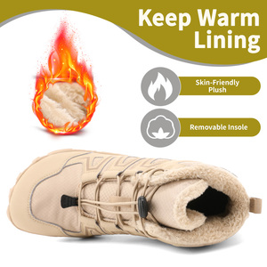 <span class=keywords><strong>Bottes</strong></span> de cheville imperméables à bout large pour hommes et femmes <span class=keywords><strong>Bottes</strong></span> de neige d'hiver Chaussures de randonnée chaudes doublées de fourrure <span class=keywords><strong>Bottes</strong></span> d'hiver pieds nus - Product Image 3