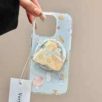 Coque de téléphone magnétique XP001 style Ins, bleu clair, motif fille de dessin animé, compatible avec iPhone 17PROMAX 16PLUS 15PRO, Croissant au fromage