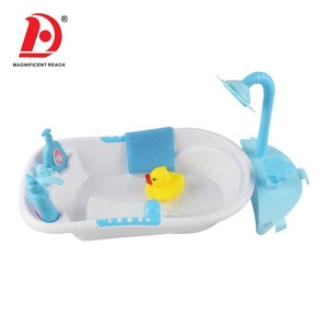 HUADA Cheap 12 Inch <strong>Blink</strong> <strong>Eyes</strong> <strong>Plastic</strong> Baby Boy Pee <strong>Doll</strong> Toy Set with Nipple &amp; Bath Tub - Product Image 4