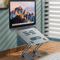Penyimpanan Laptop/Tablet Lipat Lapisan Ganda, Pelindung Leher Tinggi, Dudukan Laptop/Tablet Aluminium Paduan