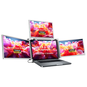 14-inch IPS bảng điều chỉnh treo trên máy tính xách tay 1 cáp cho 3 hiển thị linh hoạt ba màn hình máy tính <span class=keywords><strong>4</strong></span> Quad màn hình di động cho máy tính xách tay - Product Image 1