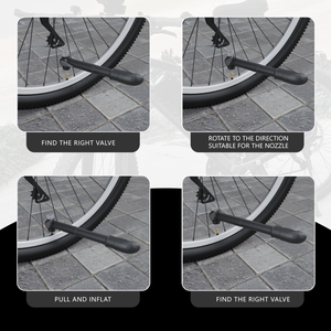 Pompe à main pour vélo miniature portable, valve Schrader PA, corps en plastique avec manomètre 80-130 PSI pour vélos de route et de montagne - Product Image 6