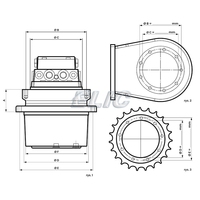 Motor de Desplazamiento para Excavadora U30-3 U35 U45 U50 U55 KX36-3 KX41-2 KX71-3 KX91-3 KX121-3 KX155 KX161-2 KX165, Transmisión Final para Kubota