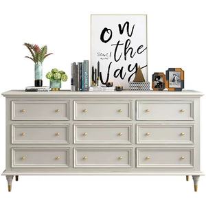 Armoire avant <span class=keywords><strong>de</strong></span> <span class=keywords><strong>lit</strong></span> <span class=keywords><strong>de</strong></span> chambre à coucher française commode <span class=keywords><strong>de</strong></span> rangement <span class=keywords><strong>de</strong></span> salon 9 tiroirs meubles en bois massif minimalistes - Product Image 1