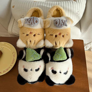 Pantoufles pour femmes, nouvelle collection automne-hiver 2025, motif panda mignon, chaudes et douces, à semelle épaisse, pour filles - Product Image 2