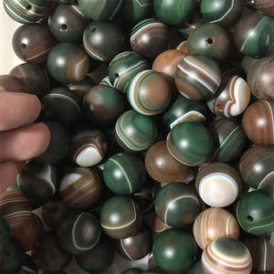 Commercio all'ingrosso antichi <span class=keywords><strong>occhi</strong></span> antichi a strisce agata di pietra di agata di oliva perline di cristallo agata Dzi malocchio tamburo perline di pietre preziose gioielli - Product Image 4