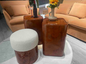 Puf Acolchado DISEN FURNITURE para Decoración de Sala de Estar, Otomana Relajante con Tela Bouclé, Reposapiés - Product Image 5