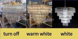 Elegante Lámpara Colgante de Cristal Dorado de Dos Niveles de 100 cm, Lámpara Colgante Premium para Decoración de Salones de Banquetes de Boda - Product Image 4