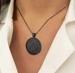 18K chapado en oro impermeable rey Salomón sello collar Salomón talismán colgante Salomón amuleto islámico Collar para <span class=keywords><strong>hombre</strong></span> regalo - Product Image 3