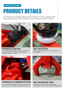 Tùy chỉnh 360 độ xoay máy xúc tập tin đính kèm cần cẩu đống Ống graapples Setter thủy lực cực lấy - Product Image 5