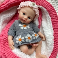 Anatomisch korrekte, ungiftige, 30 cm große, weiche Neugeborenen-Puppe, Mädchen, mit offenem Mund, Mini-Reborn-Babypuppe mit eingewurzeltem Haar, Fotografie-Requisite