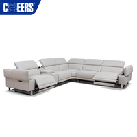 MANWAH CHEERS-Sofá eléctrico reclinable de cuero genuino con salida de CA y luz de lectura para sofás de sala de estar