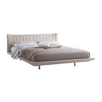 Italienisches Design Modernes Schwebendes Bett Modernes Einfaches Leder-Villa-Bett Großes Flaches Masterbett Doppelbett
