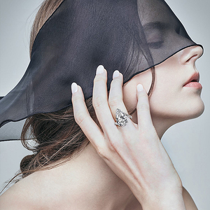 Nhẫn Bạc 925 Hình Quả Lê Kim Cương Thời Trang Đơn Giản Sang Trọng Zircon Trắng Nhẫn Nữ Trang Sức - Product Image 4