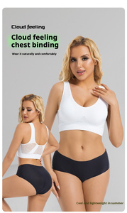 Soutien-gorge de sport respirant à maintien élevé pour femme, grande taille, dos nageur, col en U, motif uni, 220g, pour yoga et gym - Matière Spandex/Nylon - Product Image 4
