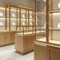 Maßgefertigte Luxus-Schmuckvitrine aus Edelstahl mit Sicherheitsglas und LED-Beleuchtung für Juweliergeschäfte und Einkaufszentren