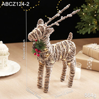 Décoration de Noël Renne Lumineux, Statue de Cerf de Table de Noël, Ornements Centraux pour Cheminée de Ferme ou Cheminée de Maison