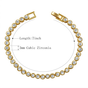 2026 18K Gold Plated 316Stainless Steel Bubble Tennis Bracelet for Women <b>Men</b> Cubic Zirconia Iced Out Link Chain Jewelry - Product Image 2
