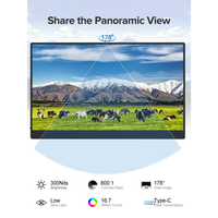 Moniteur portable à écran tactile 15,6'' 1080P 60Hz VESA avec housse pour ordinateur portable, téléphone, Xbox, PS4, PS5, Switch