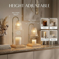 Lampe chauffe-bougie sans flamme pour la maison, avec base carrée en bois, pour la décoration esthétique de la table de chevet de la chambre à coucher