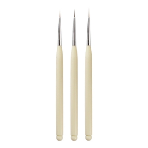 Lot de 3 pinceaux de précision en nylon ultra-fin pour nail art, manche en plastique macaron, virole sertie, pour liner et peinture, stylo de manucure professionnel - Product Image 6