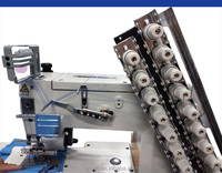 Machine à coudre industrielle à grande vitesse OREN à 12 aiguilles, à bras plat et pied entraîneur, pour la couture de ceintures RNV008-12