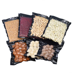 Food Grade Embossed Plastic Packaging Vacuum Sealer Storage Custom Print Black Vacuum Seal Bag
