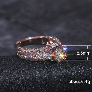 Bague ton rose pour femme, bijoux élégants et scintillants, vente en gros - Product Image 5