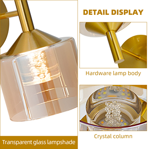 Nordic Creative American Living Room and Bedroom Indoor Glass Wall Lamp Corridor Aisle Lamp <b>Bathroom</b> Vanity <b>Lights</b> <b>For</b> Hotel - Product Image 2