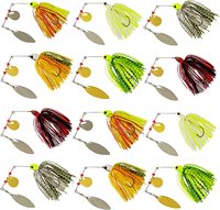 Umpan Pancing 6 Warna Berkualitas Tinggi Multicolor Buzzbait Spinnerbait Bass Chatterbait Blade dengan Bilah Daun Willow