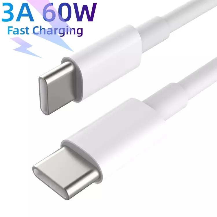 PD 60W 3A Fast Charging Cable Charger USB C To USB C To Type C Multi Charger Cable 1.6ft 3.3ft 6.6ft 10ft usb charging cables
