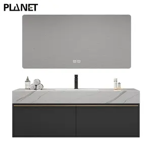 Modern Luxury Hotel Wall Mount Single Double Floating Cabinet Bathroom Vanity with Sink