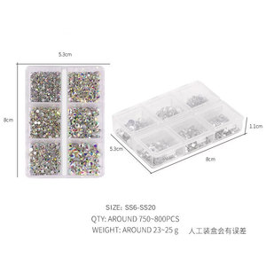 6 Rejillas <span class=keywords><strong>de</strong></span> Diamantes <span class=keywords><strong>de</strong></span> Imitación <span class=keywords><strong>de</strong></span> Cristal <span class=keywords><strong>de</strong></span> Colores Surtidos con Base Plana, Lujosas y Brillantes, para Decoración <span class=keywords><strong>de</strong></span> <span class=keywords><strong>Uñas</strong></span> DIY al por Mayor - Product Image 5