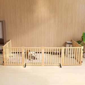 Enclos pour animaux de compagnie en bois, rectangulaire, extensible, pour chiens de petite à moyenne taille, utilisation en intérieur, lot de 2 - Product Image 2