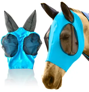 Smooth Elasticity Mesh Ears Horses Fly Mask Fine Mesh Horse Head Cover