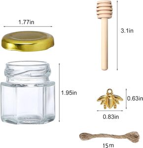 1.5oz tùy chỉnh nhãn hiệu nhỏ mật ong lọ thủy tinh với thanh món quà kỳ nghỉ - Product Image 4