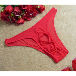 Sous-vêtements sexy pour hommes, string en mesh respirant, entrejambe ouvert, lingerie transparente pour hommes - Product Image 3